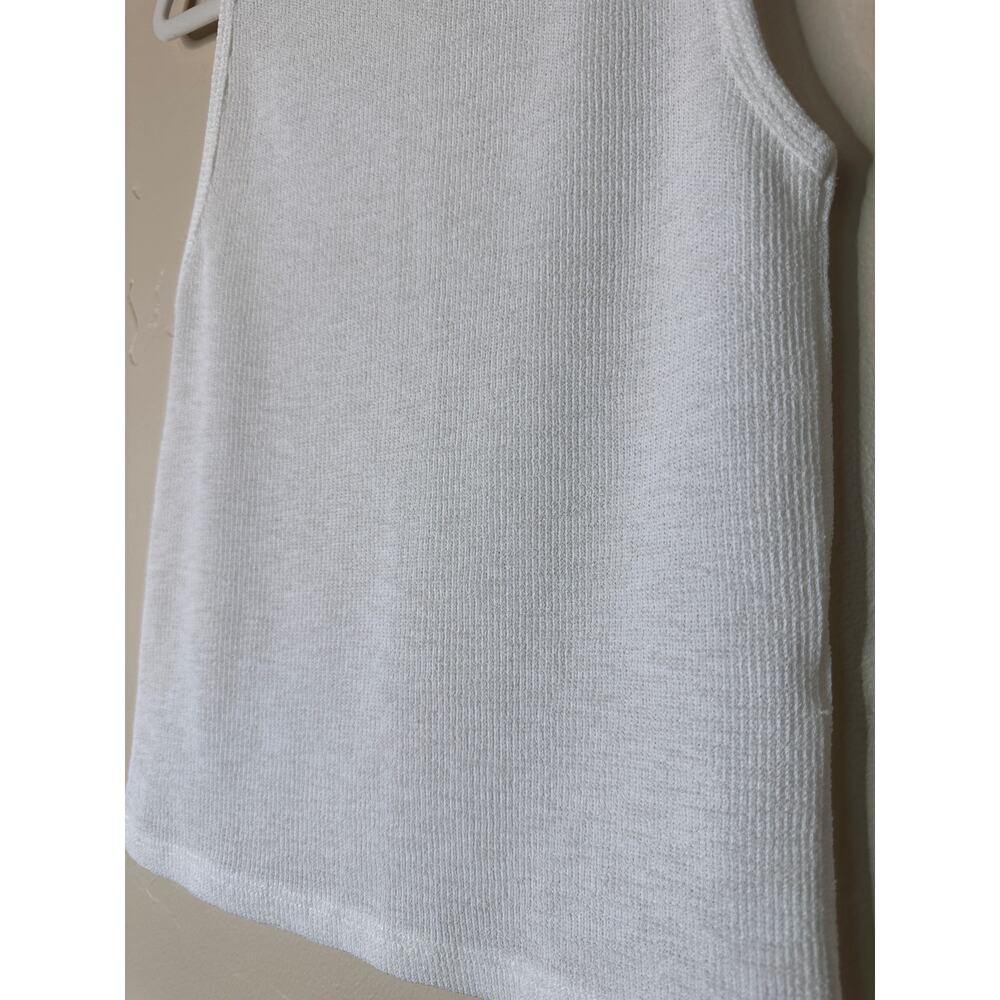 Zara White Textured Ribbed Racerback Tank Small - Picture 3 of 5
